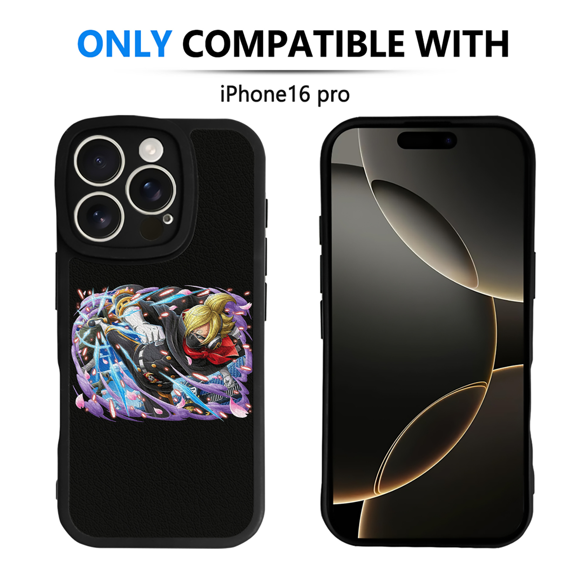 （画像用） ワンピース サンジ ONE PIECE Sanji 【iPhone 16シリーズ対応】シリコンスマホケース（レザー調） 材質：シリコン